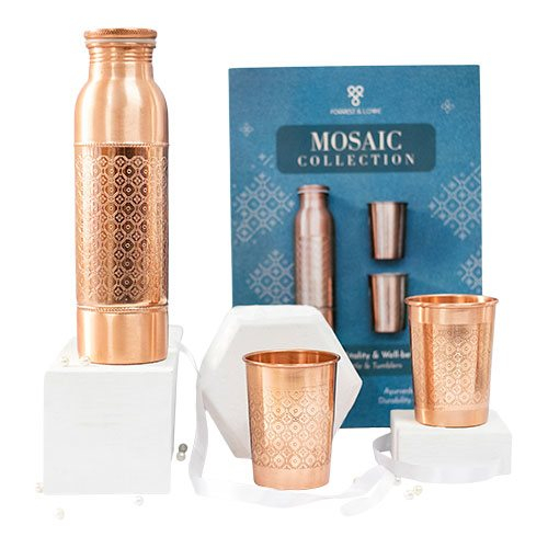Kobber Gavesæt Mosaic 1x900ml 2x300ml