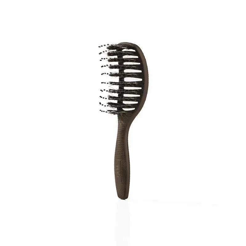 Mini Curvy Brush Hårbørste Med Vildsvinehår Soft Espresso