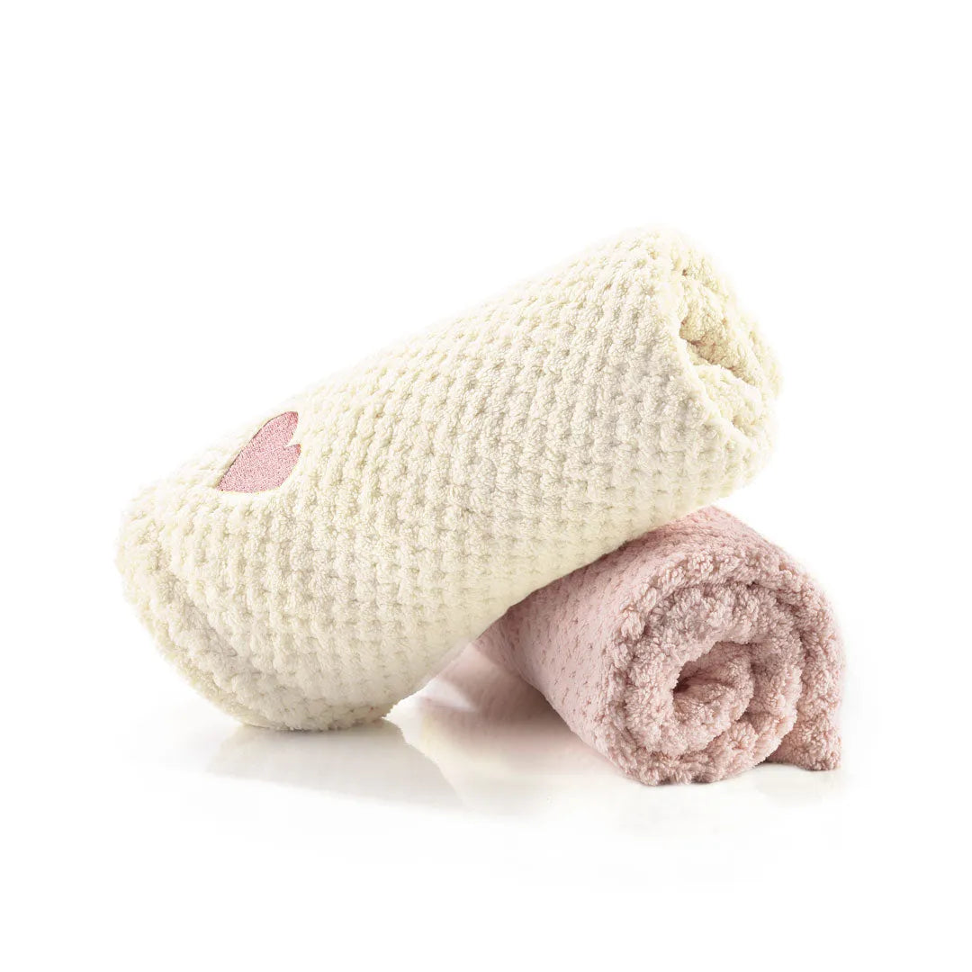 Mikrofiber Håndklæde Til Hår Rosa 1 Stk Pudder 1 Stk Spar 15