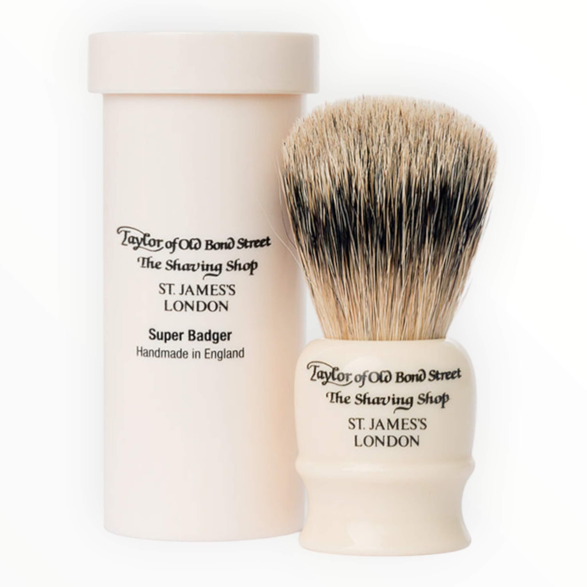 Taylor Of Old Bond Street Rejsebørste I Rør  Super Badger  Ivory
