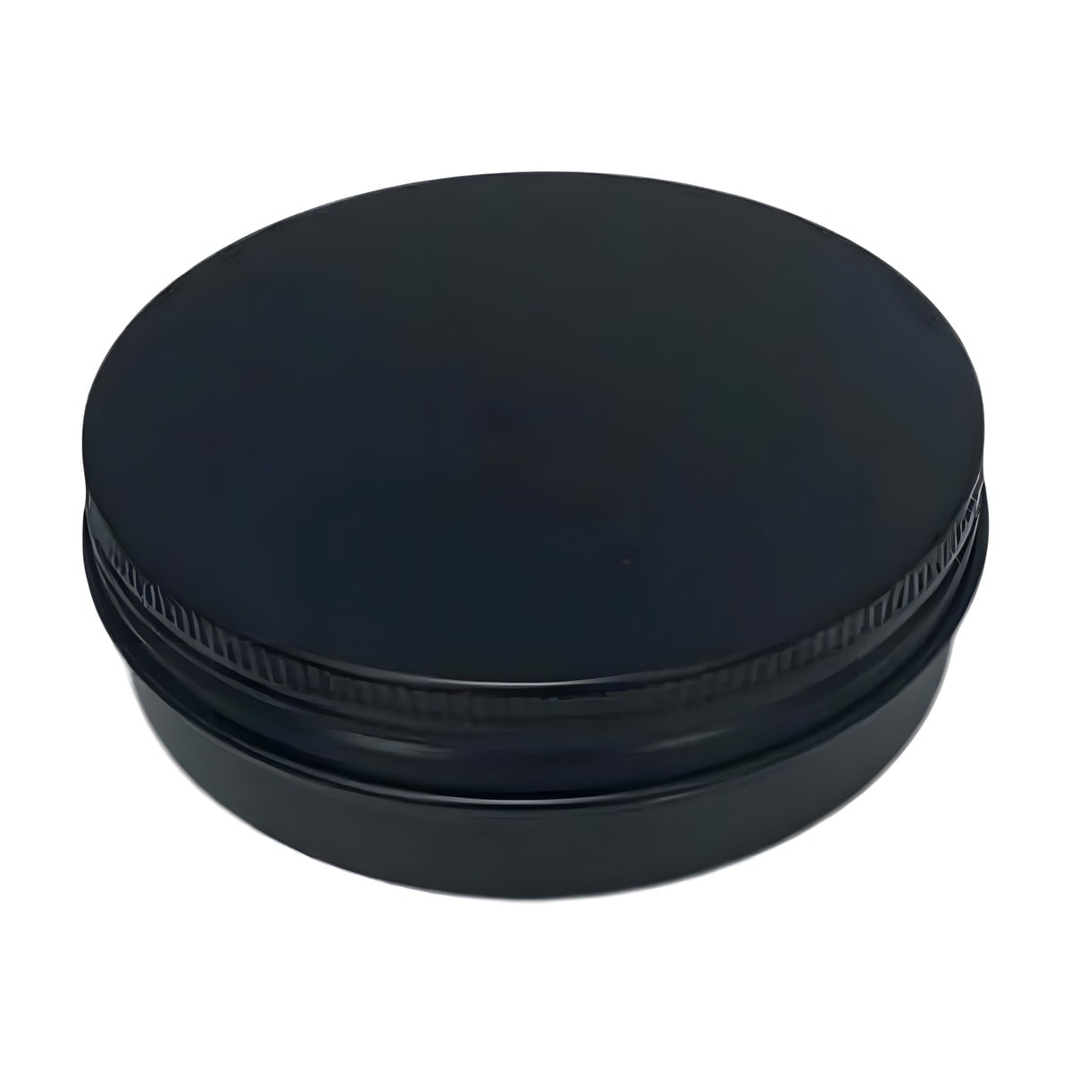 Aluminium Bøtte 150 Ml Sort Med Skruelåg  Skumgummipude  Indvendig Lakering   Hedenhus   ø86 Mm  Højde 38 Mm
