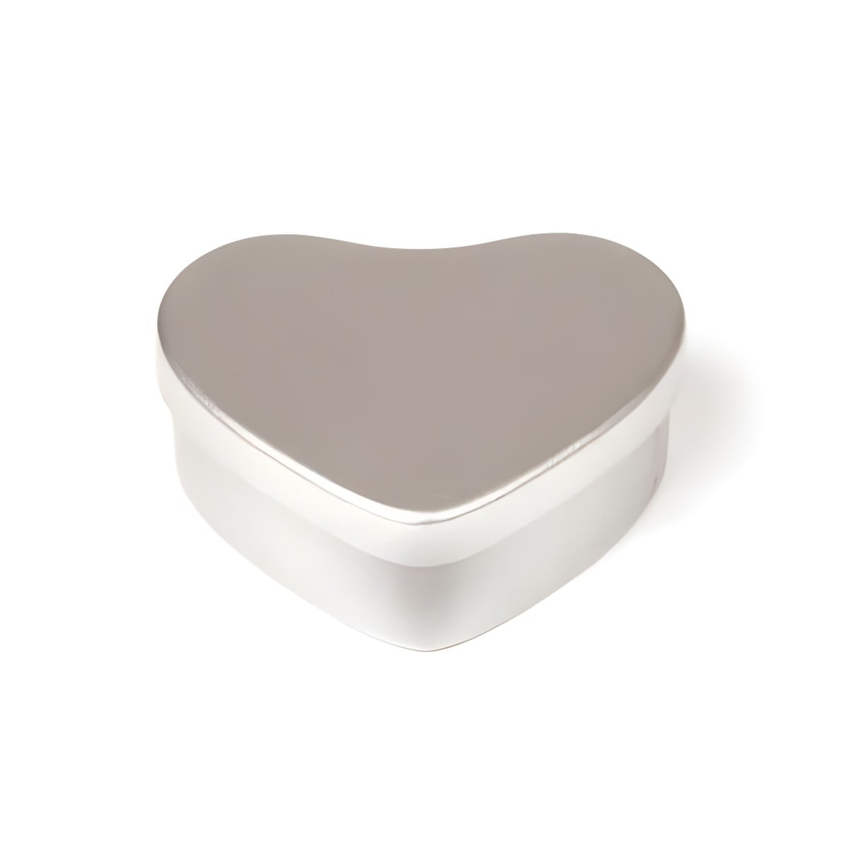 Hjerteformet Blikæske 20 Ml Sølvfarvet Metal Lakbelagt   Hedenhus   Velegnet Til Creme  Lotion  Lys  49x50 5x22 Mm