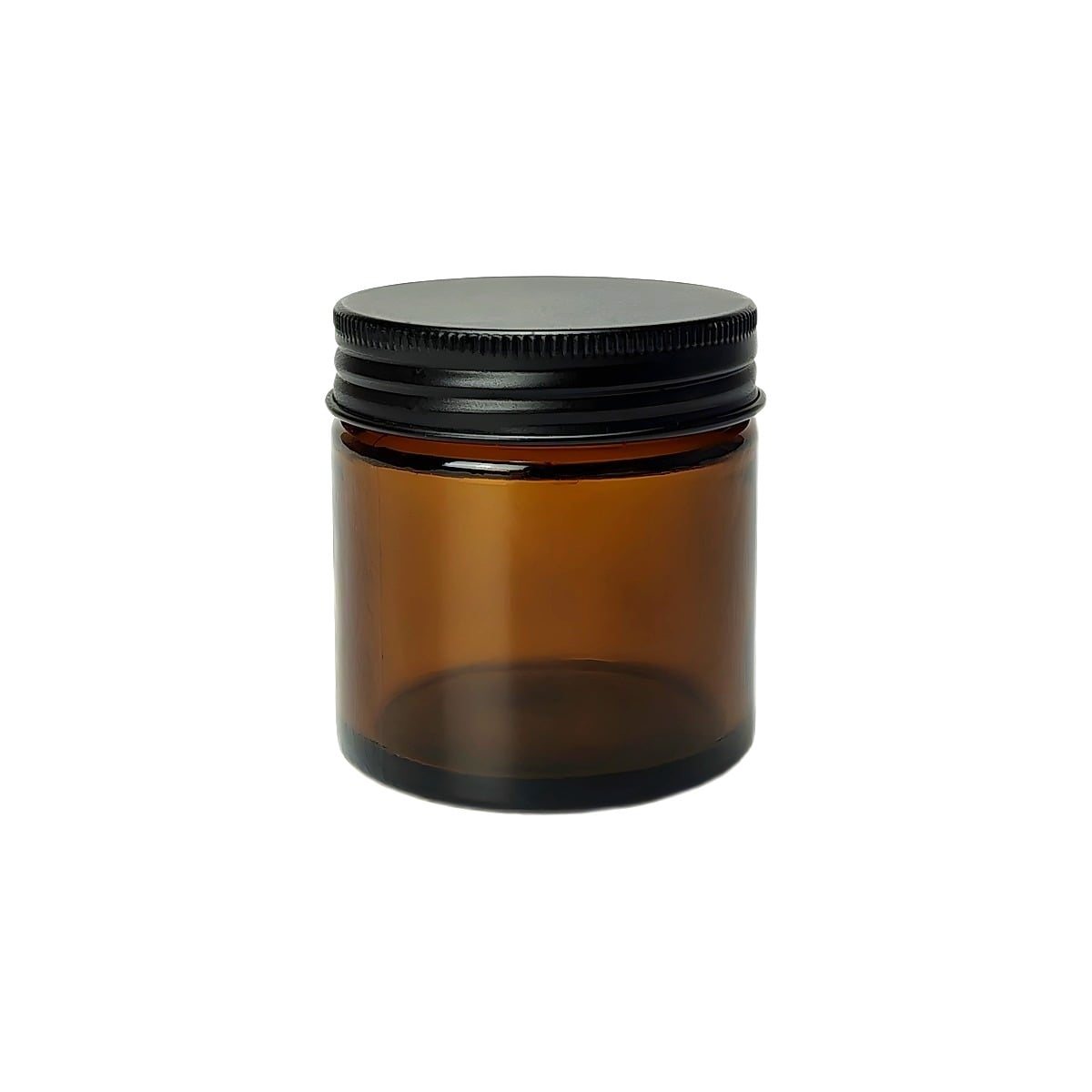 Glas Krukke 60 Ml Brun M Aluminiumslåg   Cremebøtte  54 Mm Højde  51 Mm Diameter   Hedenhus   Tæt Lukning  Skumpude