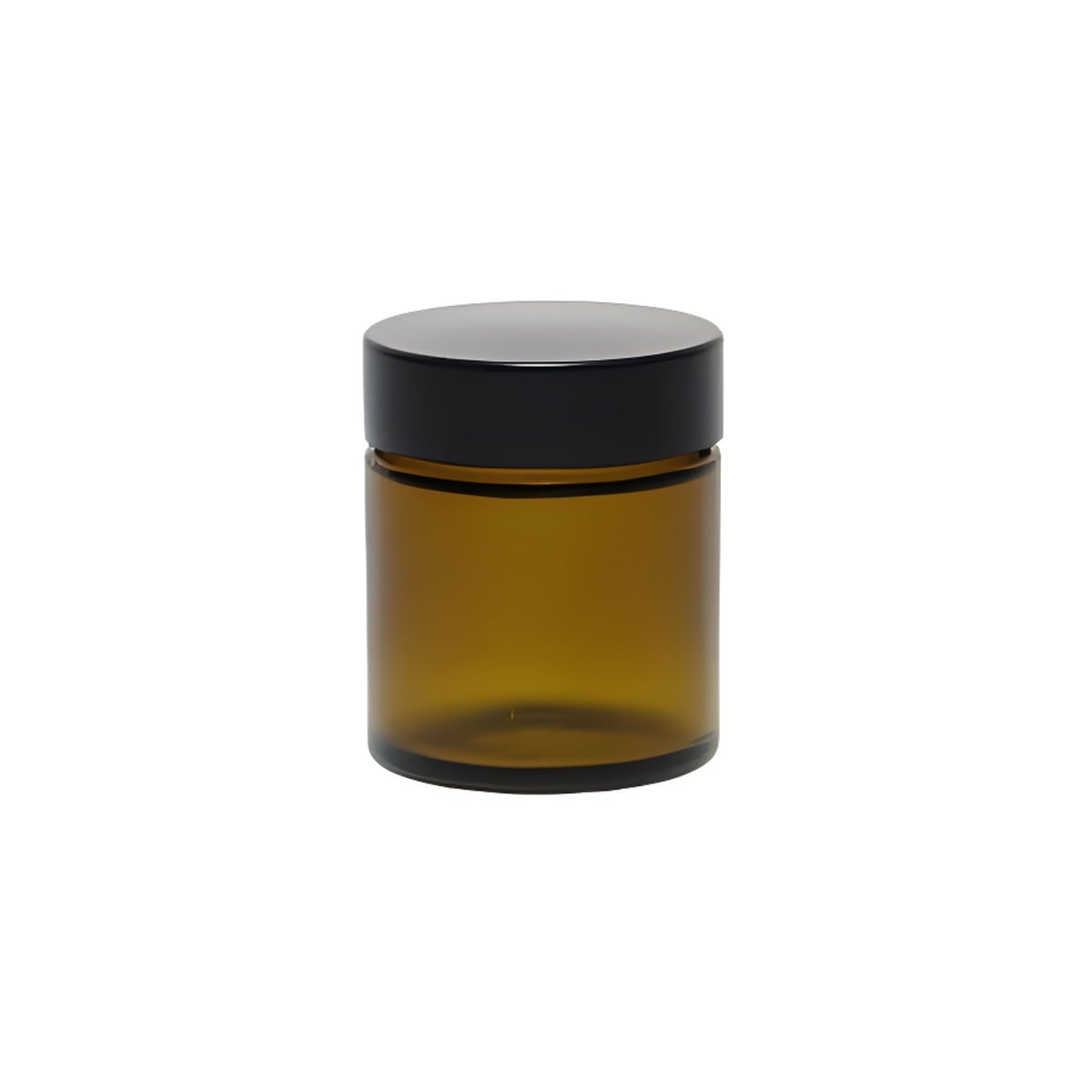 Glas Bøtte 30 Ml Brun Med Sort Låg  Rund  Tæt Lukning   Hedenhus Creme Krukke  Til Cremer Og Lotion  49x40 Mm