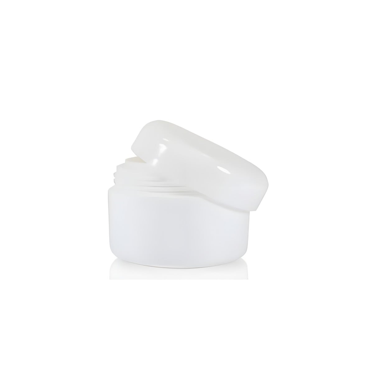 Plast Bøtte Til Creme 15 Ml Med Låg   Hvid  Hård Pp Plast  Indvendigt Dæklåg  Diameter 43 Mm  Højde 33 Mm   Hedenhus