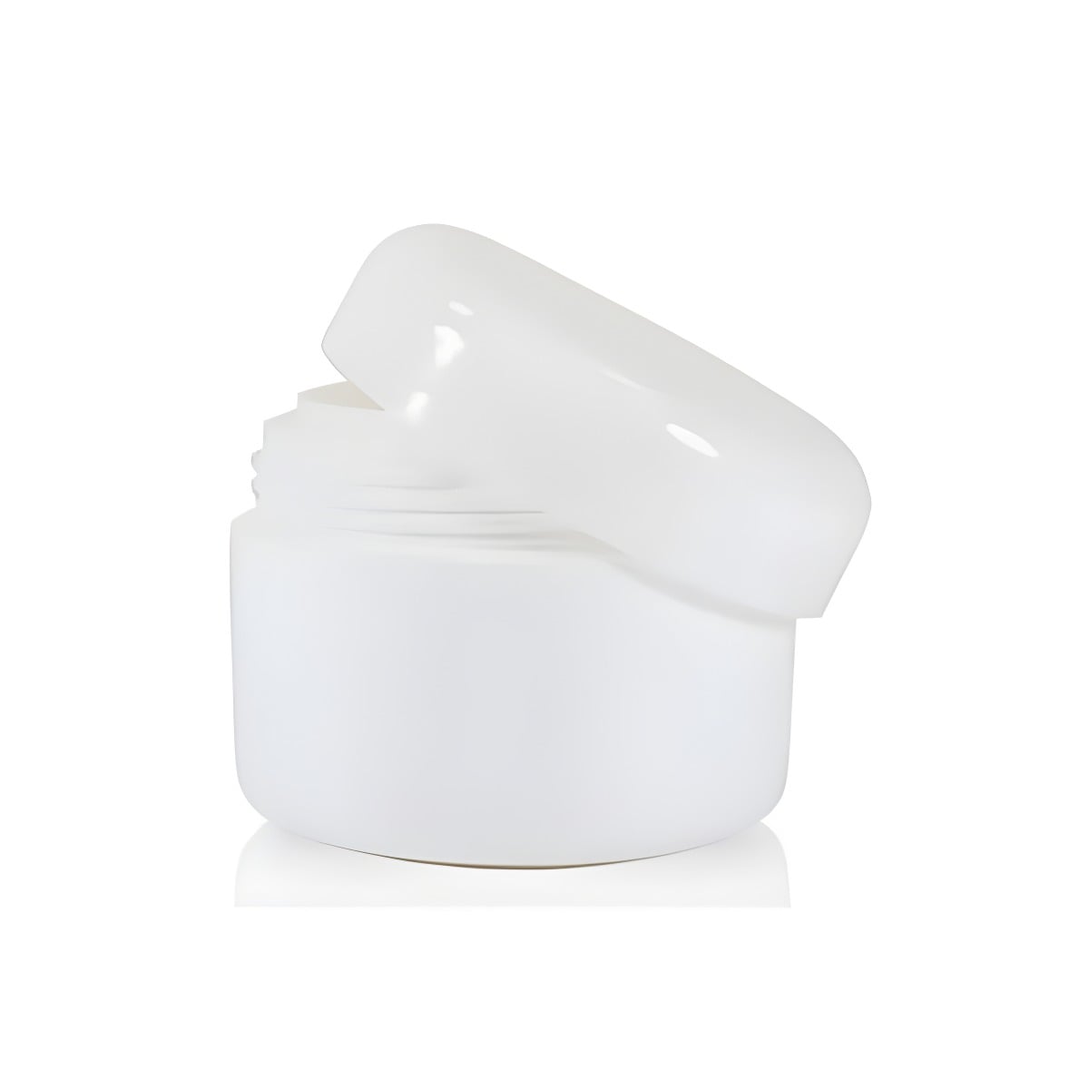Plast Bøtte 50 Ml Hvid Med Indvendigt Klart Låg  Hård Pp Plast   Hedenhus   Giftfri  Lugtfri  Genanvendelig  ø58 Mm  H47 Mm