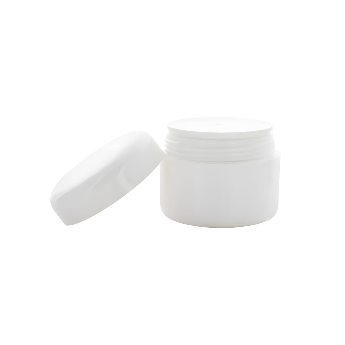 Plastbøtte Til Cremer 30 Ml Hvid  Hård Pp Plast  Klar Dæklåg   Hedenhus   Giftfri  Lugtfri  Genanvendelig  ø50xh42 Mm