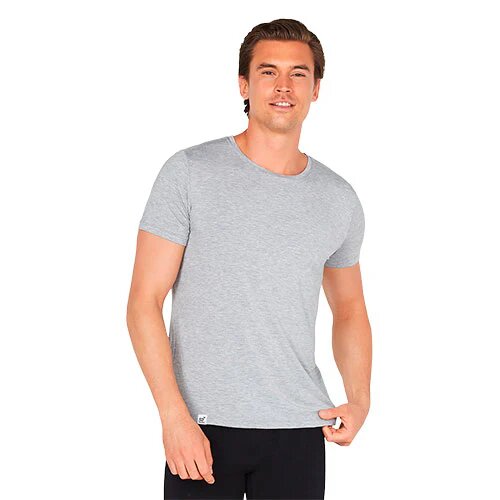 Men S Crew Neck T Shirt Lysegrå Str Xl