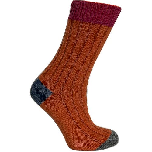 Merinostrømper Cerise Orange Str 39 42