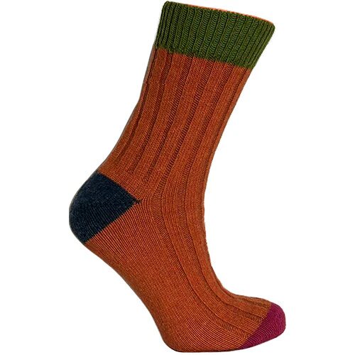 Merinostrømper Lime Orange Str 35 38