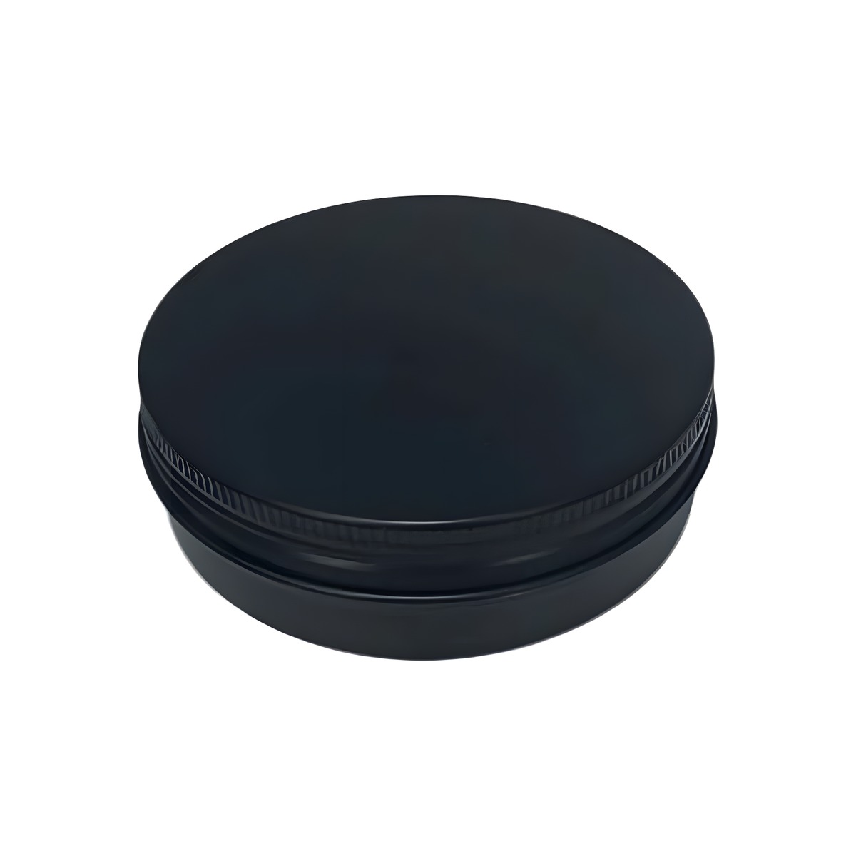 Aluminiumsbøtte 50 Ml Sort  Diameter 59 Mm  Højde 27 Mm  Lakbelagt   Hedenhus   Skumpude I Låg  Velegnet Til Cremer