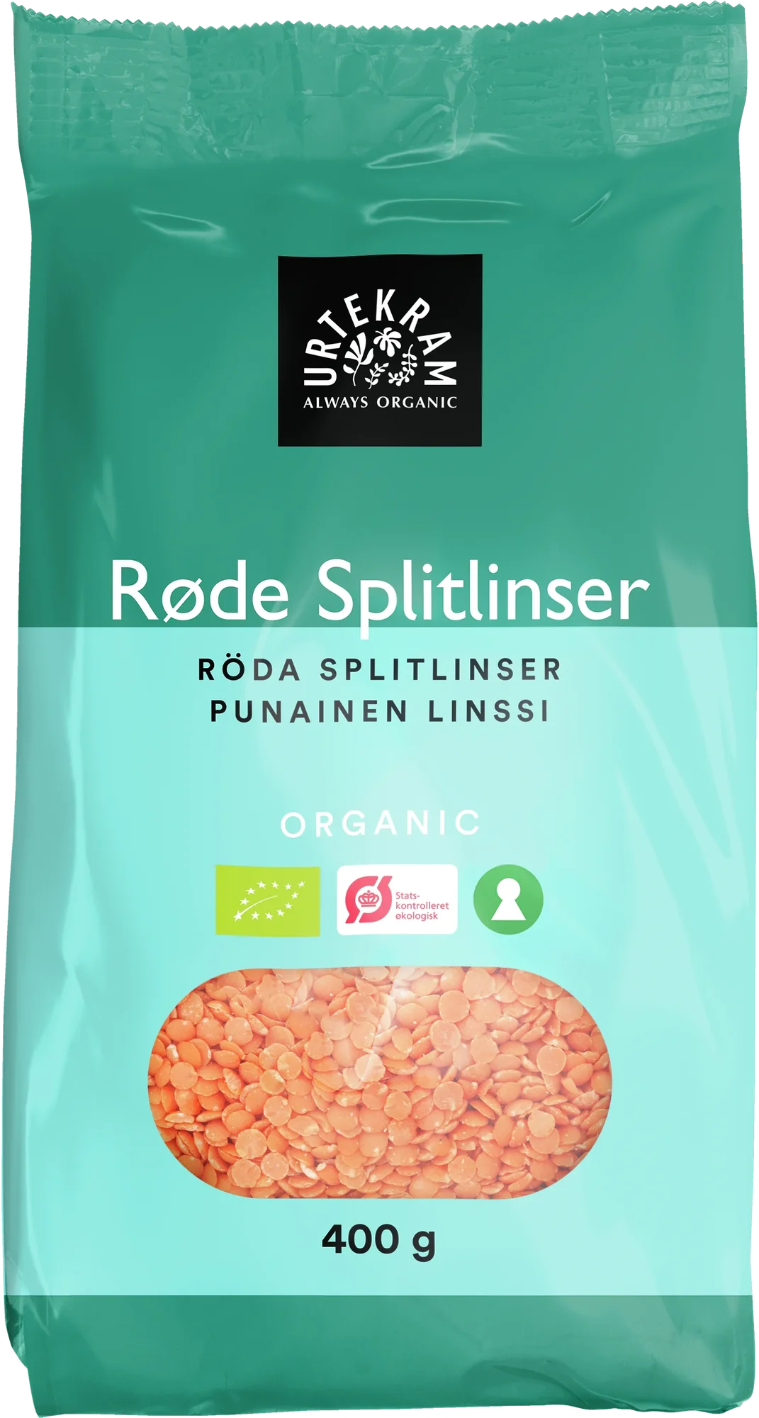 Røde Splitlinser øko 400 Gram