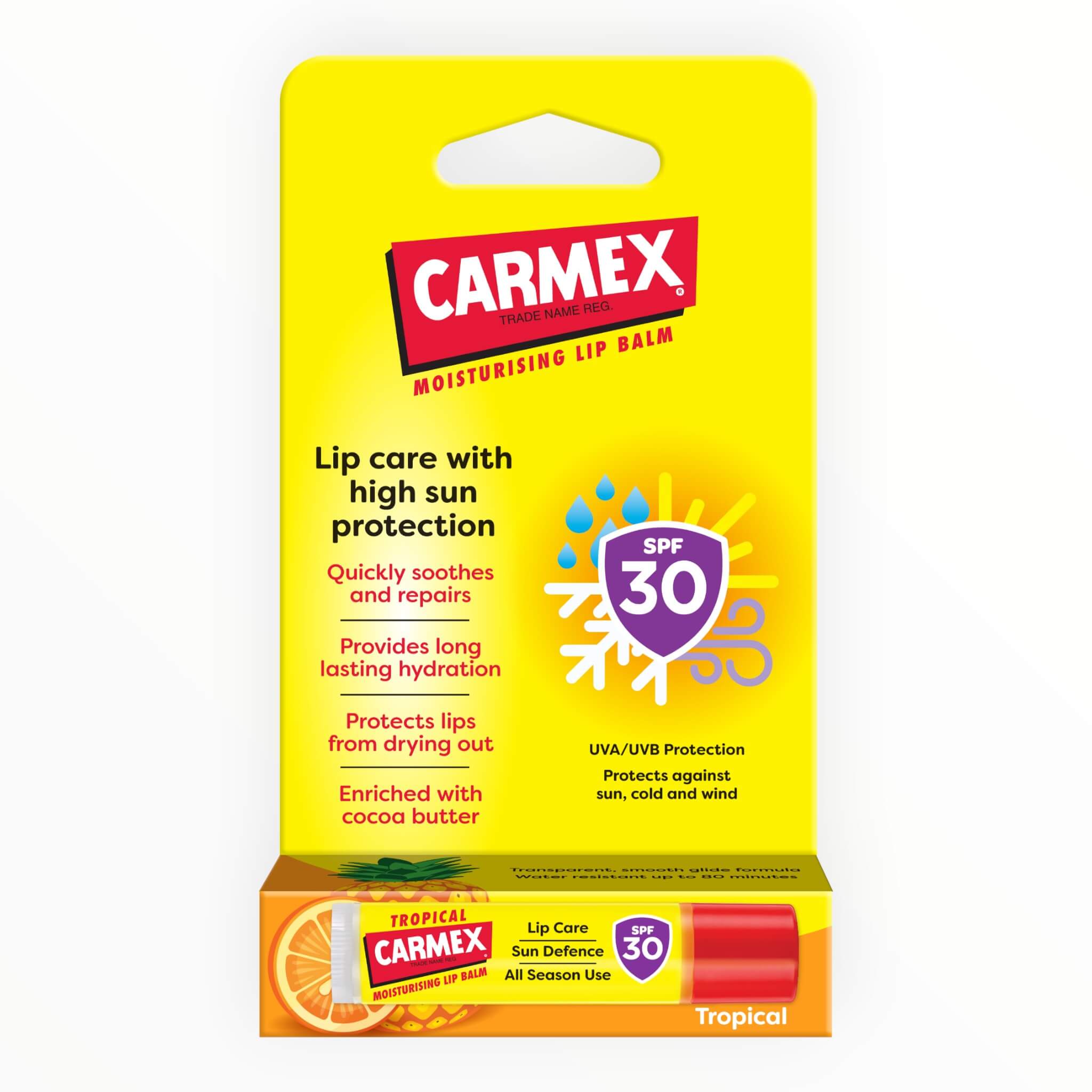 Carmex Læbepomade Tropical Stick Spf 30 4 25 G