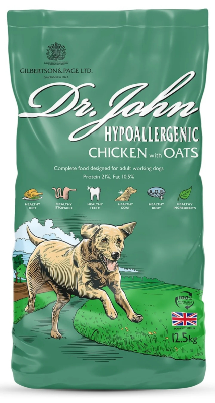 12 5 Kg Dr  John Hypoallergenic Chicken   Hvedefrit Foder Med Kylling