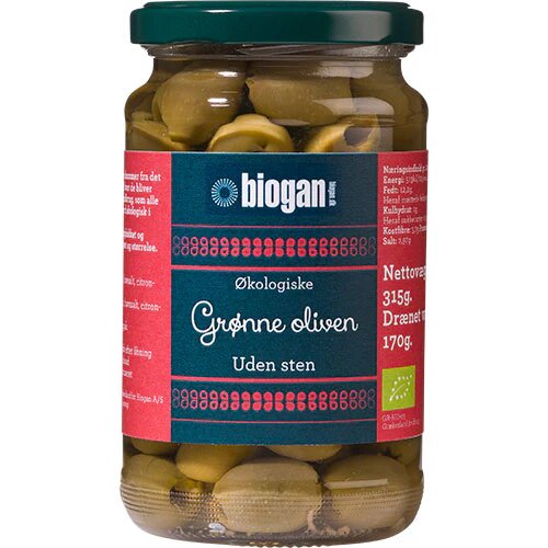 Oliven Grønne U Sten øko 340 Gram