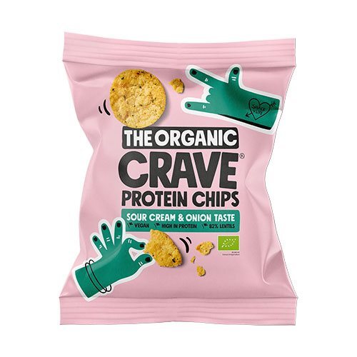 Veganske Protein Chips M  Sour Cream And Onion økologiske   30 Gram