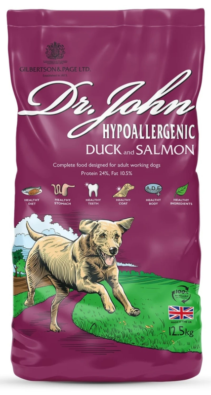 12 5 Kg Dr  John Hypoallergenic Duck And Salmon   Med And Og Laks