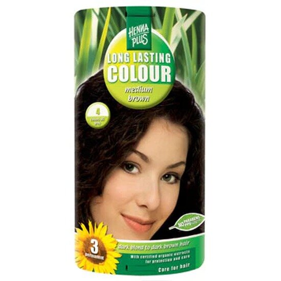 Hennaplus 4 Hårfarve Medium Brown Long Lasting Colour   40 Ml