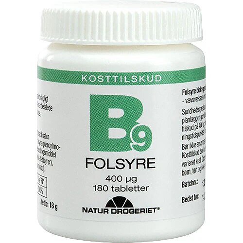 Folsyre økonomikøb 400  G   180 Tabletter