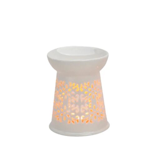 Duftlampe Blomst Hvid H:13 Cm   B: 10 Cm