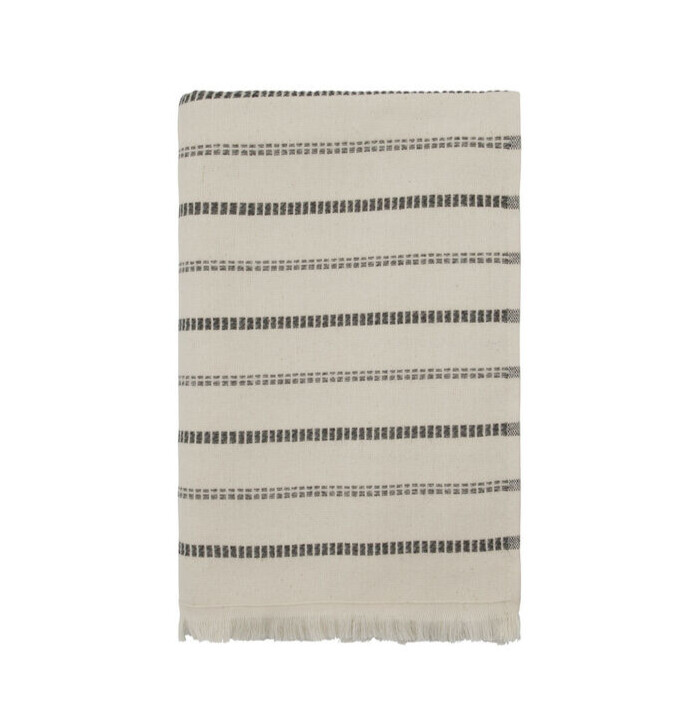 Meraki Håndklæde Råhvid Sorte Striber L: 140 Cm W: 70 Cm