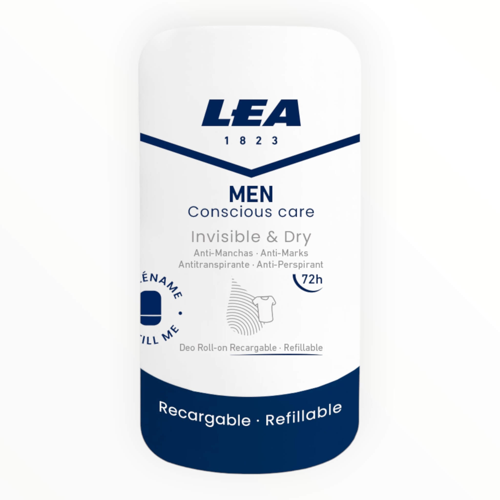 Lea Classic Genopfyldelig Roll On Deodorant  Invisible   Dry  Men  50 Ml