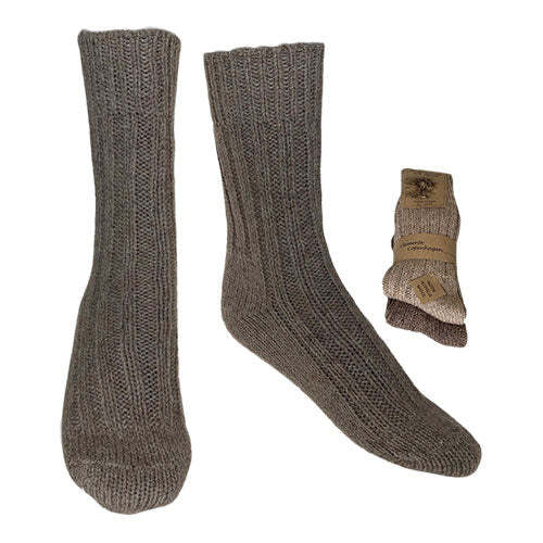 Strømper Brun   Beige Str  43 46 2 Pak