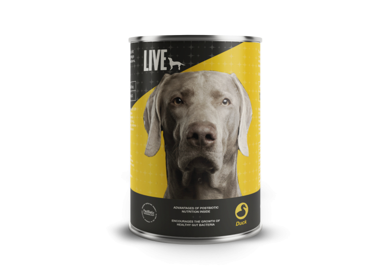 Live Dog Vådfoder Med And   395 Gram