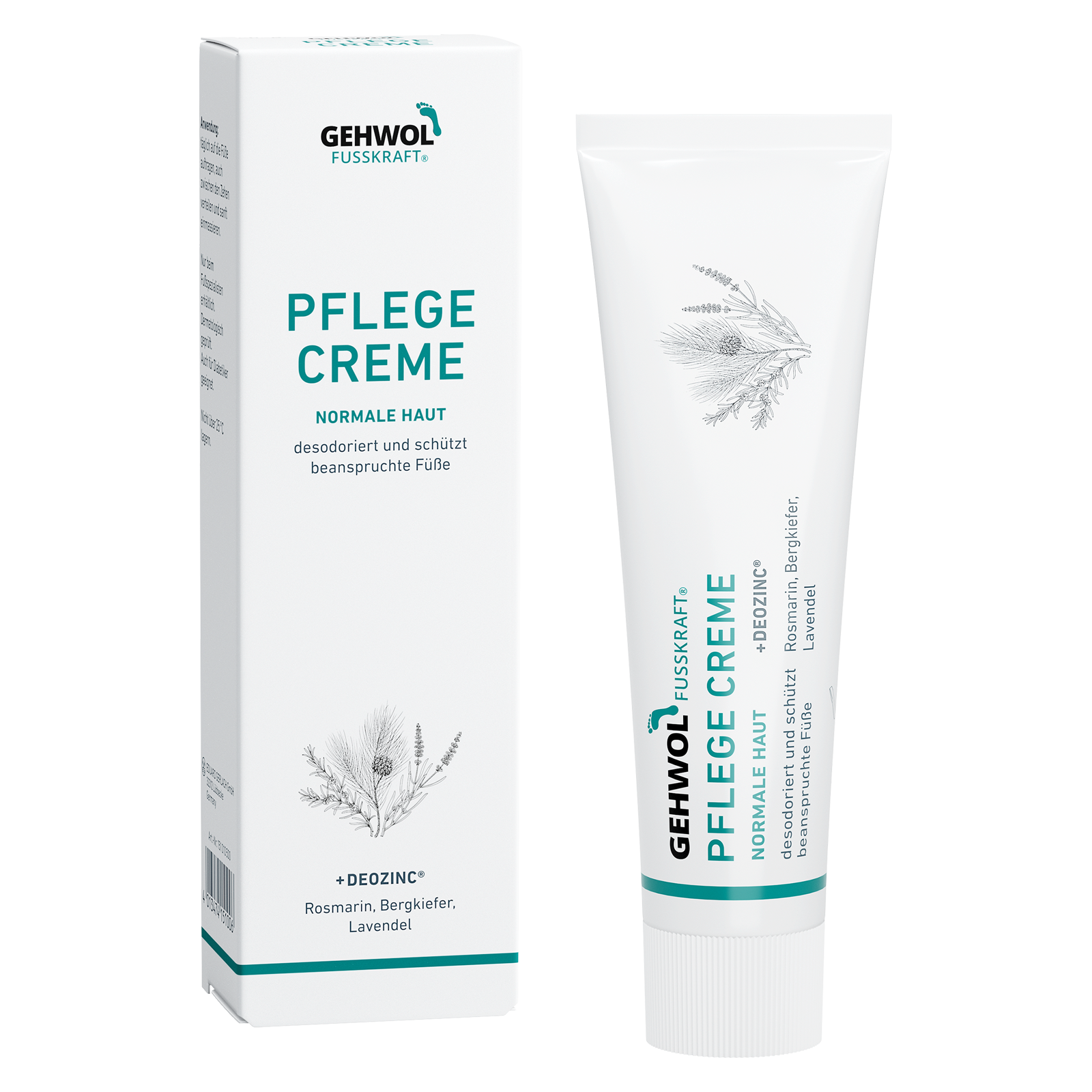 Gehwol Fusskraft Pleje Creme  Grøn  125 Ml  Til Svedige  Trætte Fødder