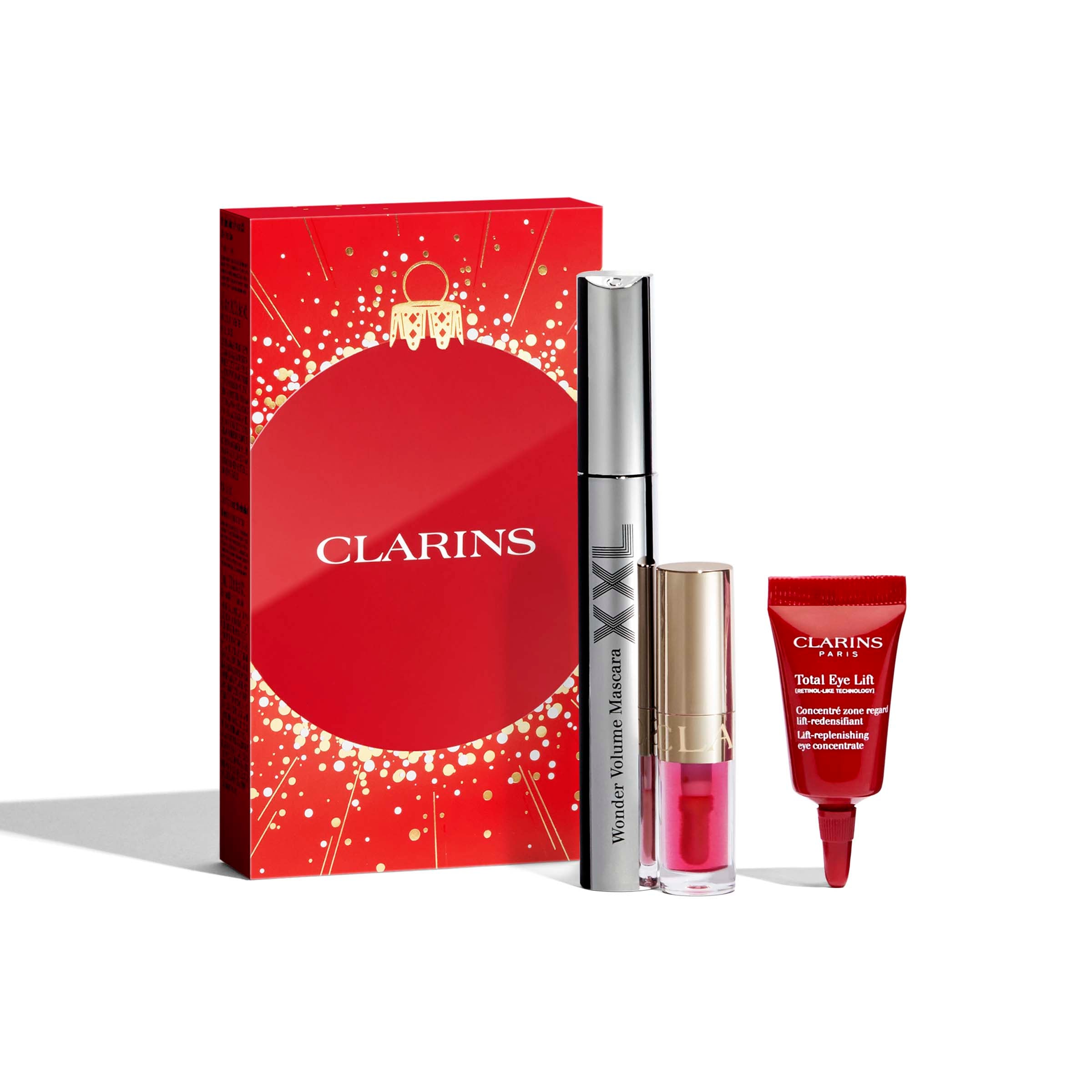Clarins Wonder Volume Mascara Xxl  Instant Eye Make Up Remover   Total Eye Lift Gavesæt