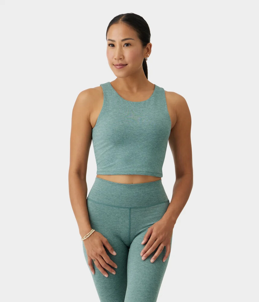 Manduka Quot Dhara Quot Tank Black Sage Heather