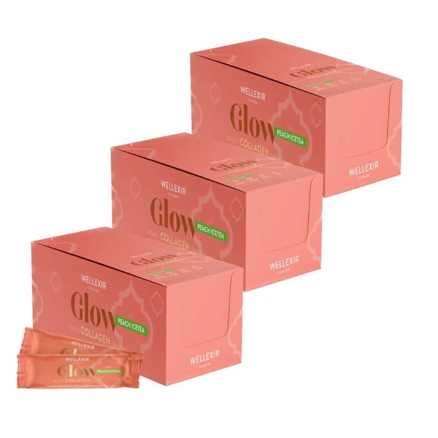 Wellexir Glow Peach Ice Tea 50 Sachet X 6 G X3